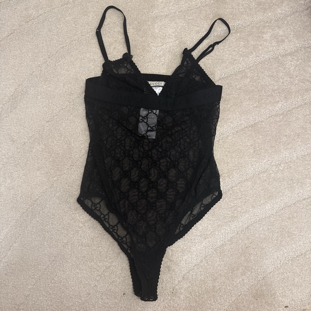 SOLD: Gucci Sheer Black Lace Top